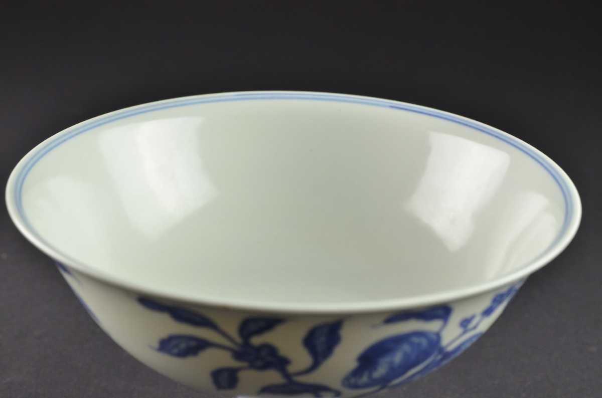 青花海獣文 【中国陶磁器 GF969】青花瓜果紋高足杯 ☆中国骨董 高足杯