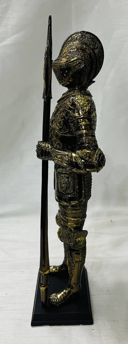 ○ ⑬ 西洋甲冑 彫刻 置物 像 騎士 戦士 鎧 検) 中世ローマ フランス