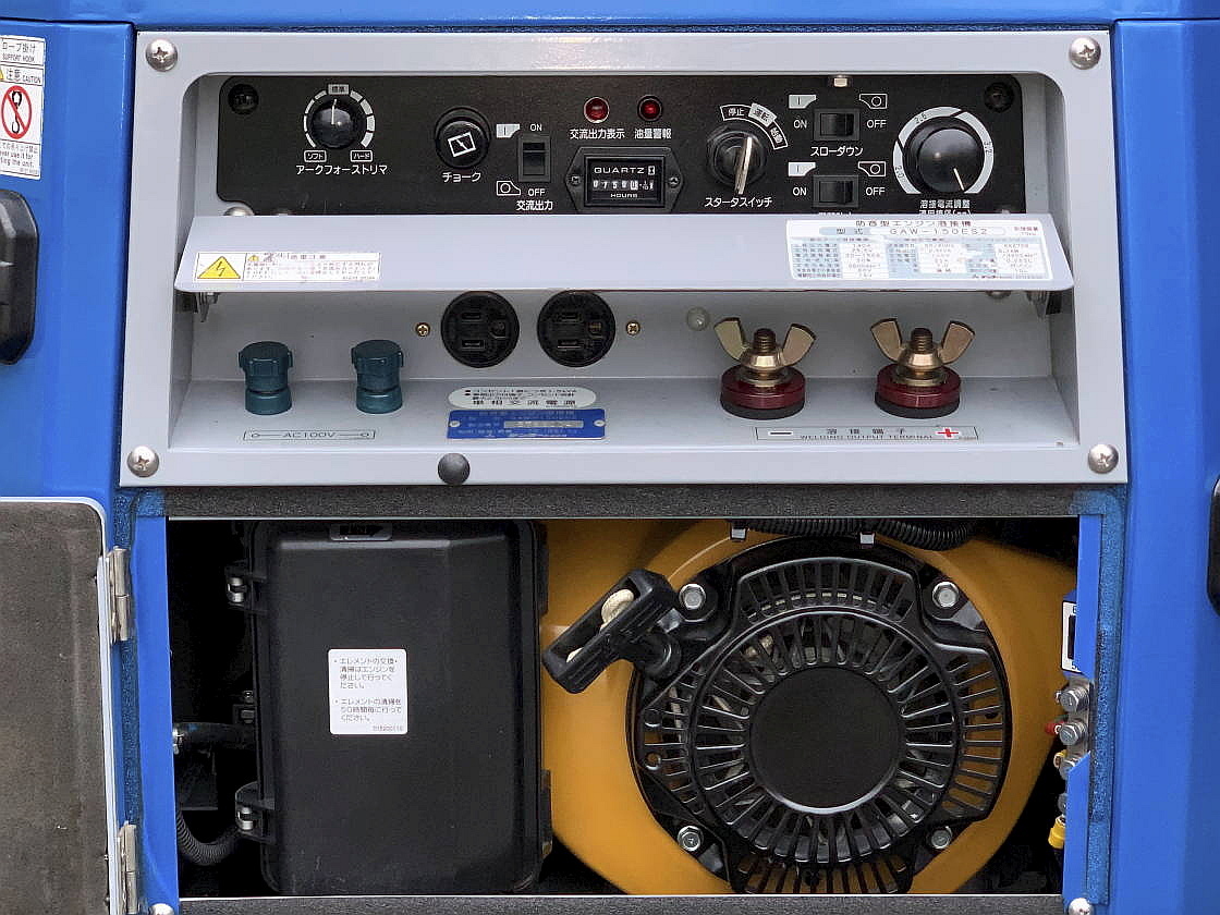 DENYO GAW-150ES インバーター発電機兼溶接機 使用52時間 Denyo GAW-150ES2 ガソリンエンジン溶接機インバーター発電機 750時間