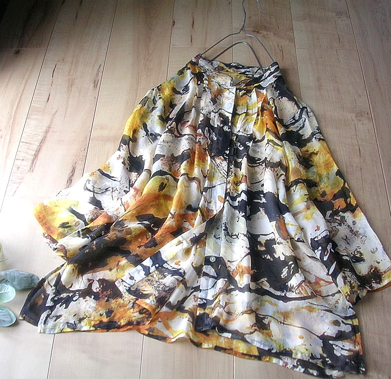 ☆M&S☆シルク絹100グラフィカル羽織オーバーブラウスYe大きめゆったり | InDream オーガンジー 0 ニットフリル羽織ロング（ダークブラウン）SAK-FHANL 暮らす仙台