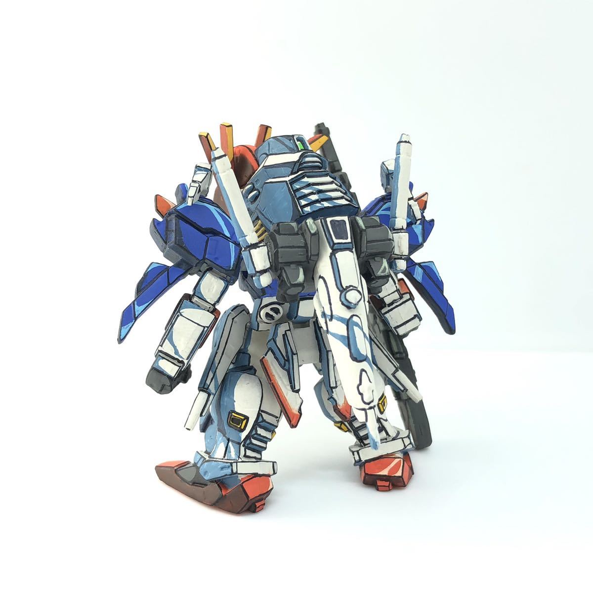 アニメ塗り 二次元塗装 ガンダムコンバージ Sガンダム リペイント Sガンダム ガンダムコンバージ 塗装済み イラスト風模型 アニメ塗り