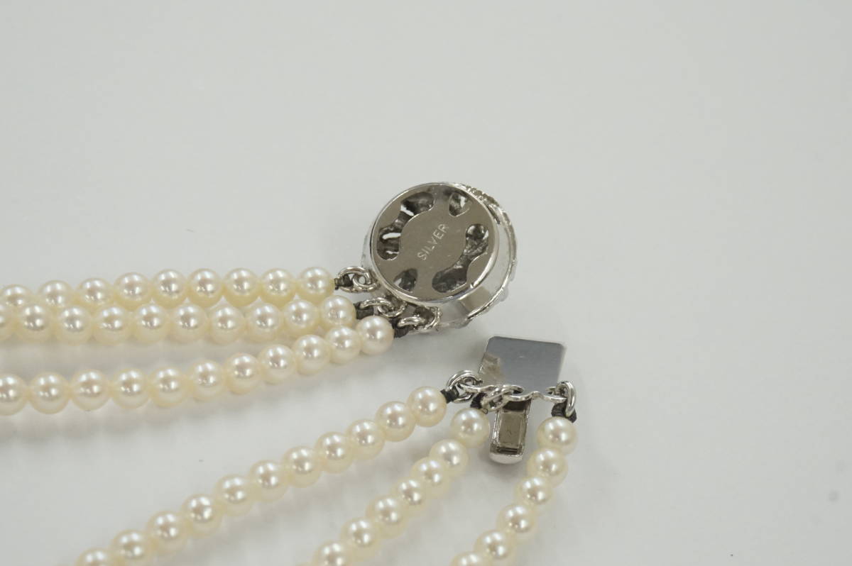 ☆【真珠】ベビーパール 3連ネックレス 40cm 3.5-4.0mm 留具SILVER 