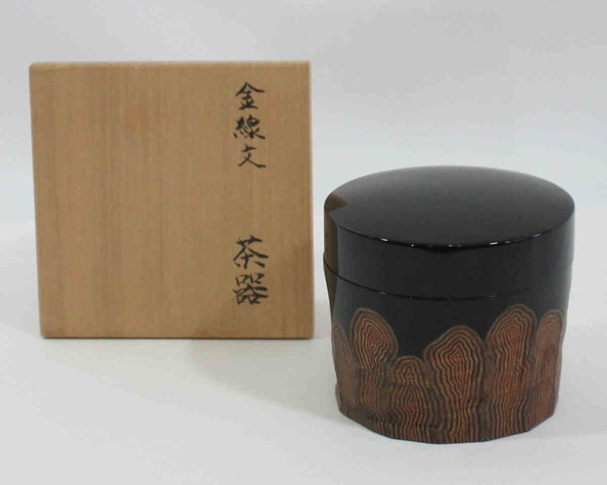 □照屋和那 金線文茶器 共箱 茶道具 漆芸 棗 i29 【公式通販】