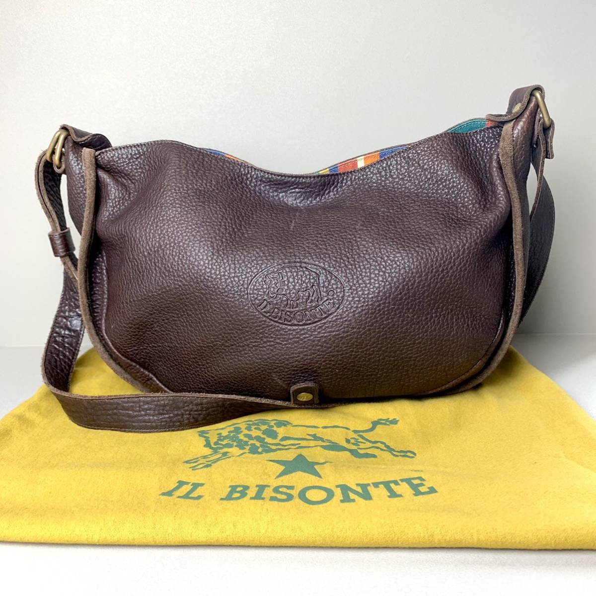1円～ IL BISONTE イルビゾンテ 40周年限定 ショルダーバッグ 