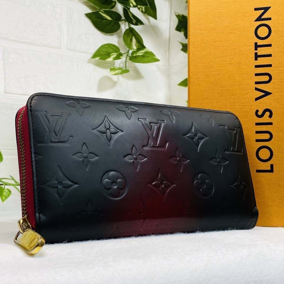 新品，品質保証 LOUIS VITTON ルイ ヴィトン ヴェルニ ジッピーウォレット グラデーション 黒 赤 マットブラック レッド ラウンドファスナー(男性用財布)｜売買されたオークション情報、yahooの商品情報をアー 服飾小物