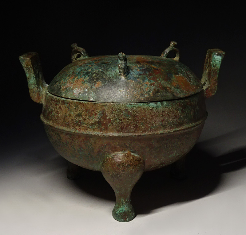 緑屋i□ 中国古玩 古銅 青銅器 香炉 敦 鼎 キ 戦国時代 唐物 時代物 i9 