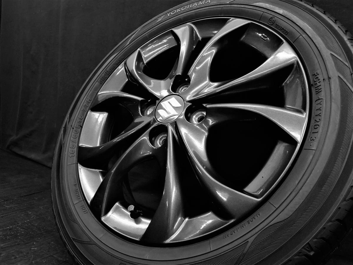 ☆極上品!! スズキ純正アルミホイール+YOKOHAMA EARTH-1 165/60R15 超 
