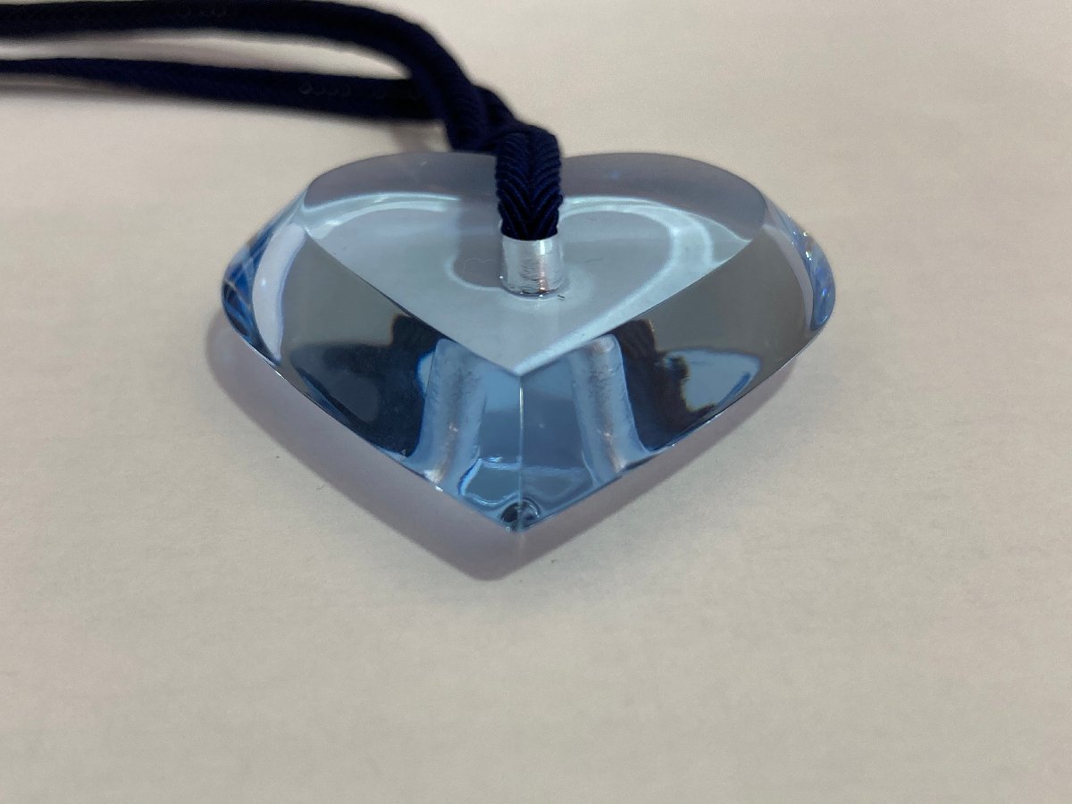 箱付き極美品 Baccarat バカラ ネックレス ペンダント ハート ブルー系 