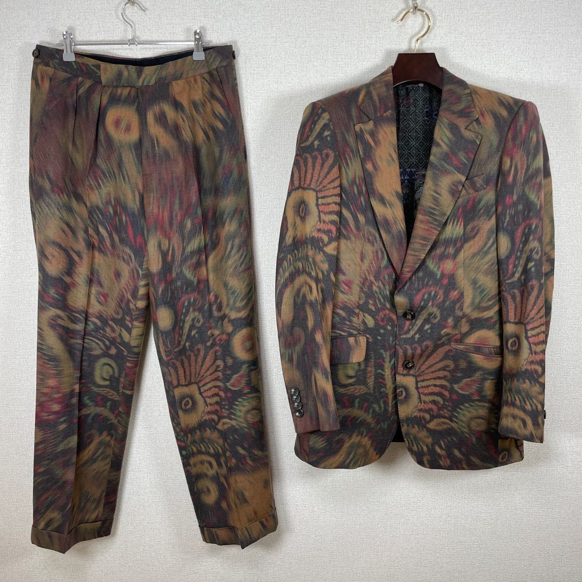 1円 [美品] ETRO エトロ 総柄デザイン セットアップ テーラード 