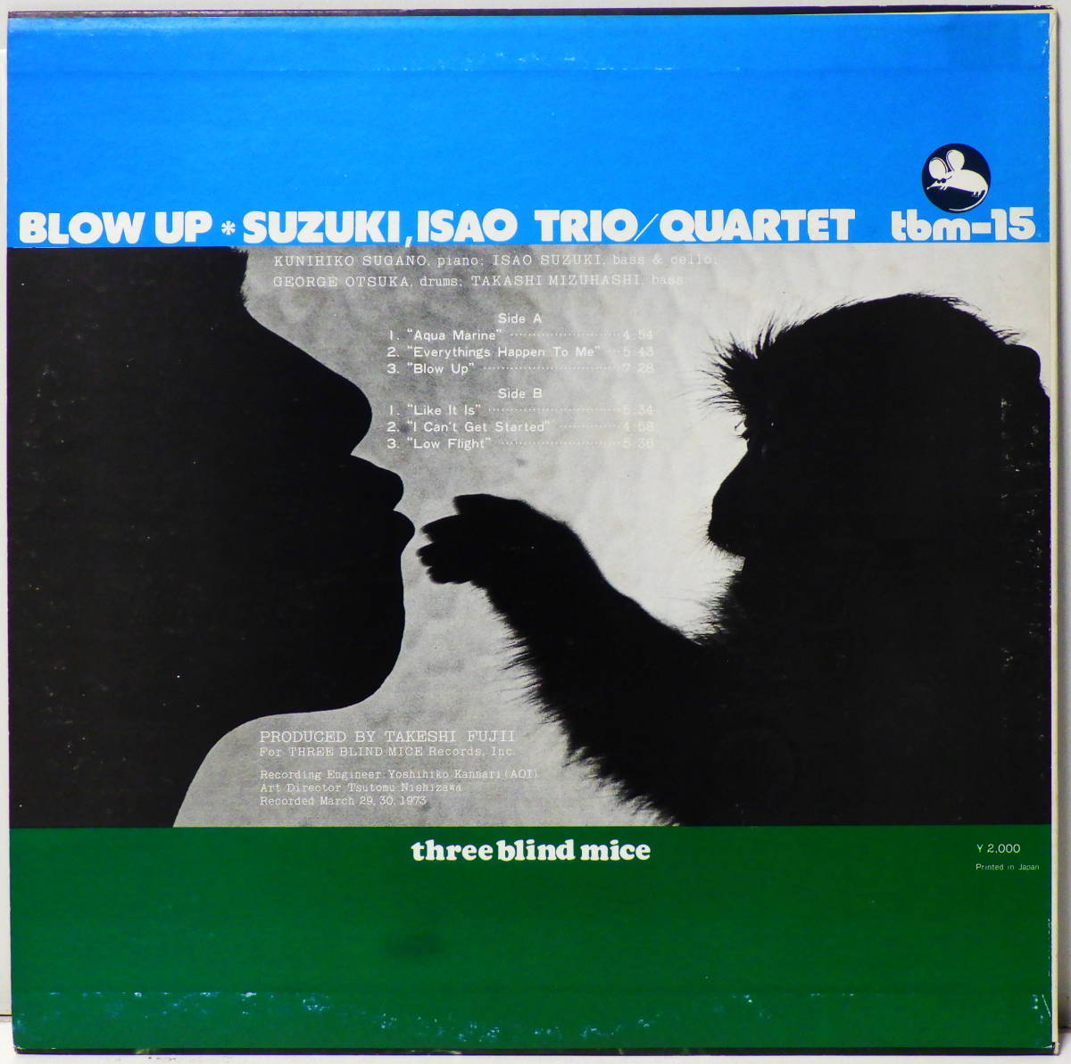 RARE ! 鈴木勲 ブローアップ ISAO SUZUKI TRIO QUARTET BLOW UP THREE BLIND MICE TBM 15 _9