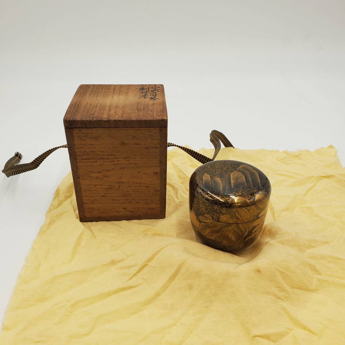 茶道具 棗 漆器 螺鈿 : 共箱 平野玉鳳 蒔絵師 ☆輪島塗！蒔絵師『平野