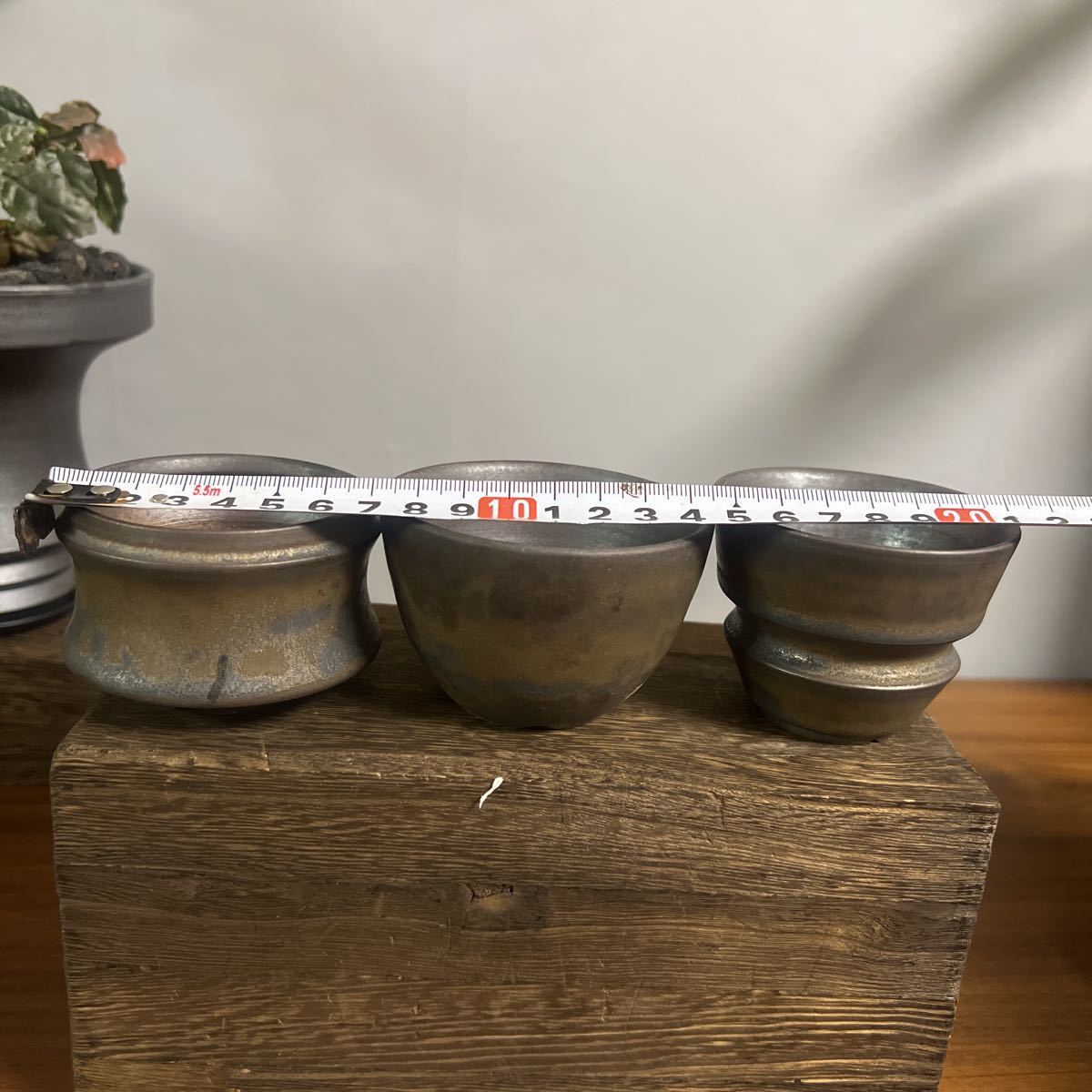 カタチ製作所　植木鉢①　使用品 手作り 植木鉢 RLF 塊根植物 手作植木鉢 3点セット検索（カタチ製作所