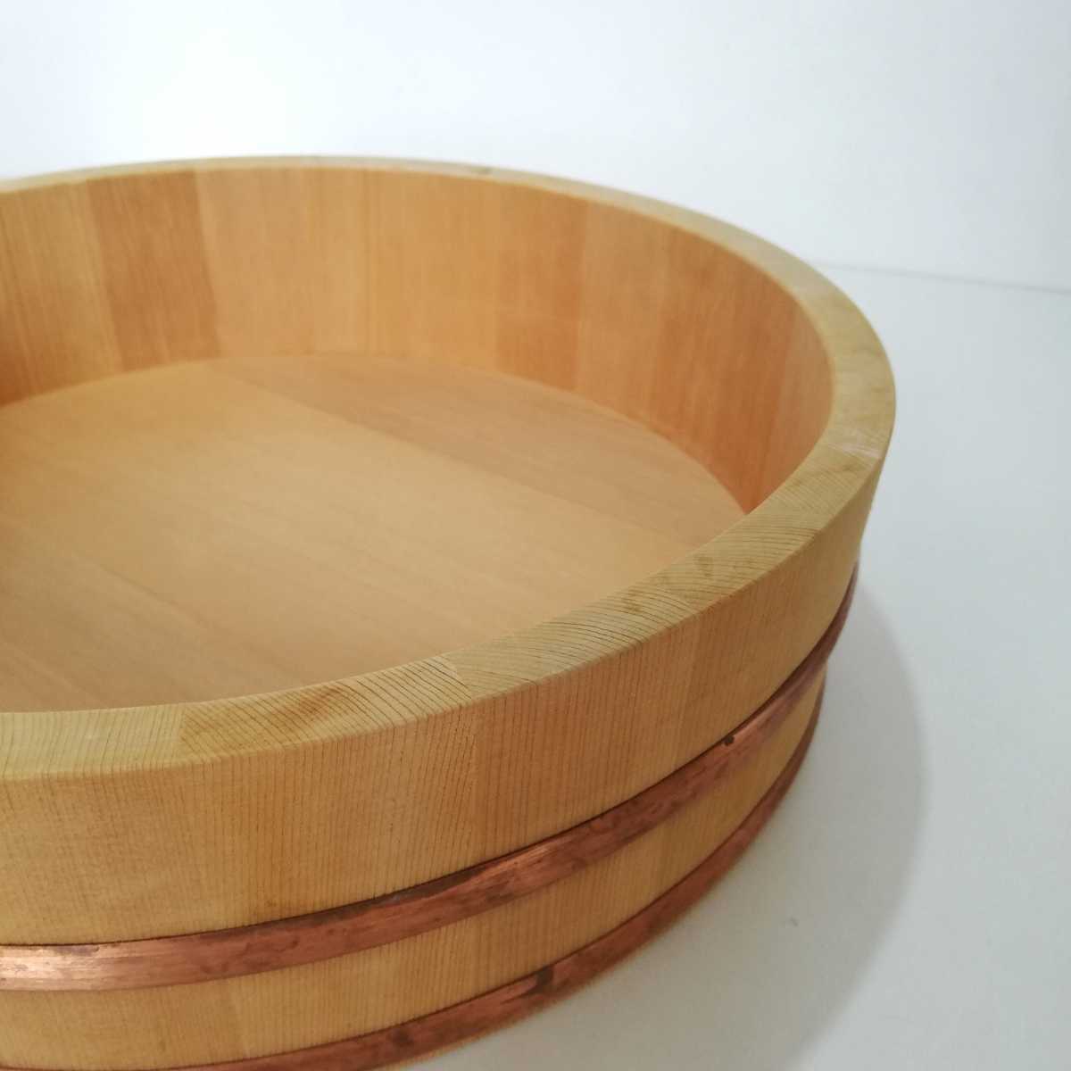 寿司飯台 銅タガ 29.5cm 厳つ