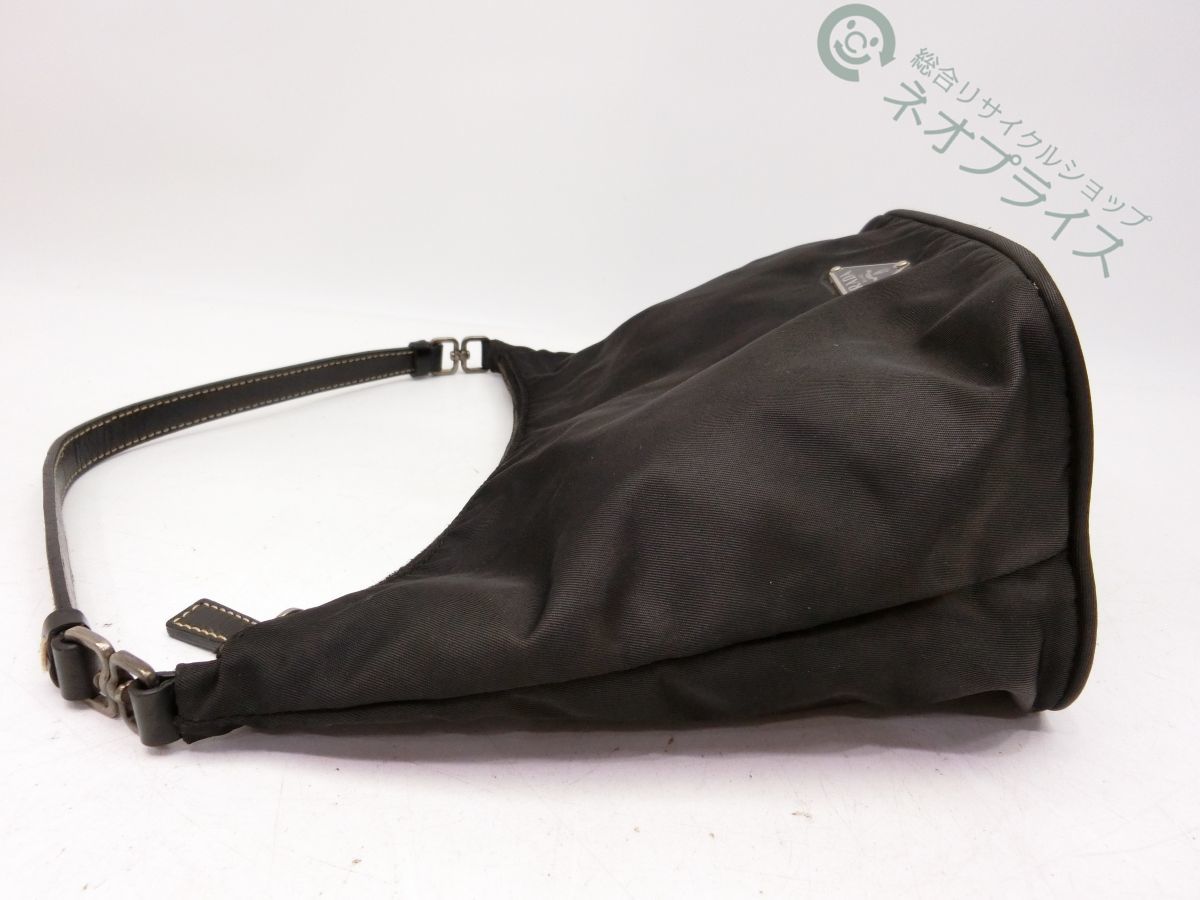 本物保証，お得 ◆A4294 PRADA プラダ 三角ロゴ プレート ナイロン レザー ハンド バッグ