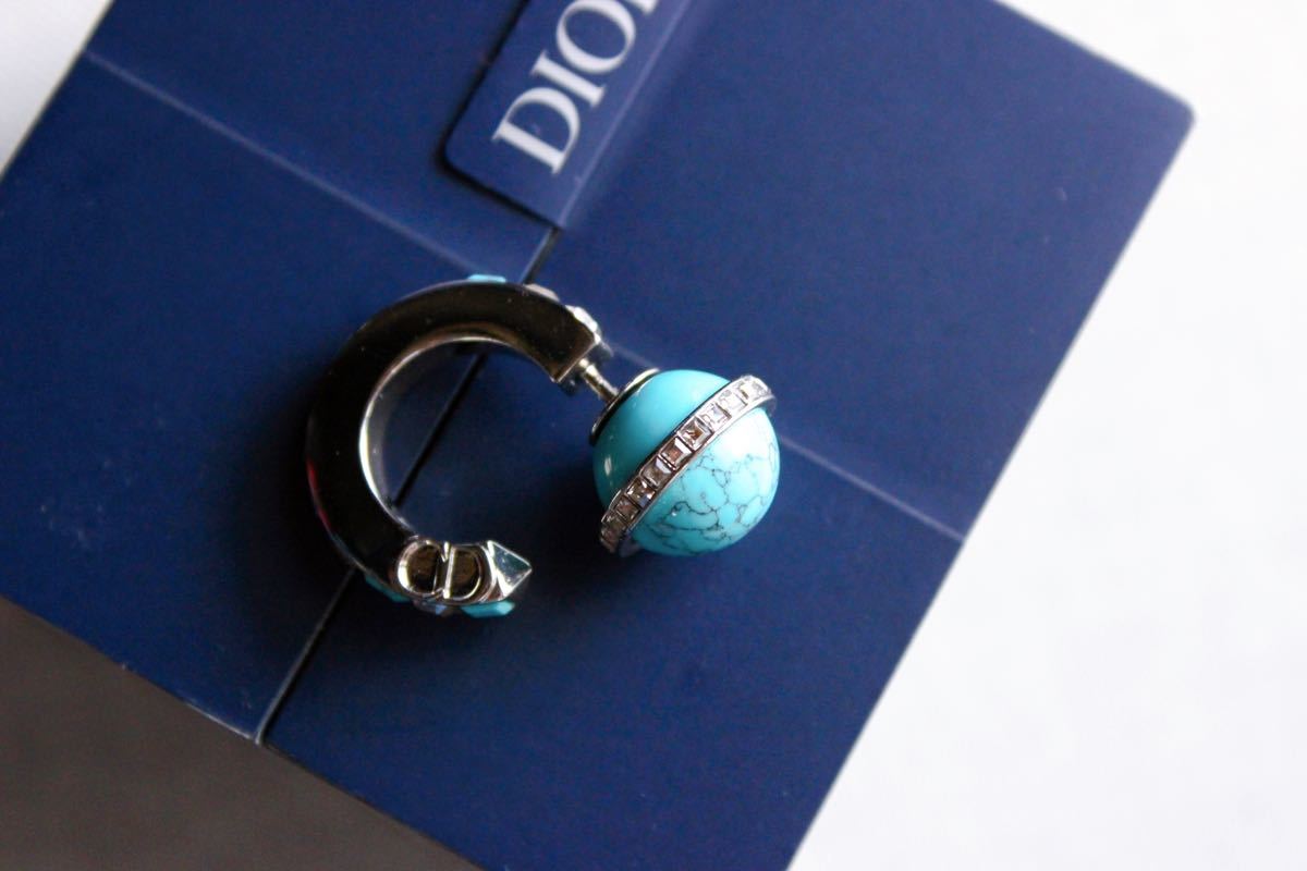 値下げ【DIOR 21ss ターコイズ メンズ ピアス】ディオール 片耳ピアス