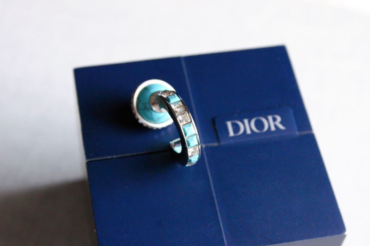 値下げ【DIOR 21ss ターコイズ メンズ ピアス】ディオール 片耳ピアス