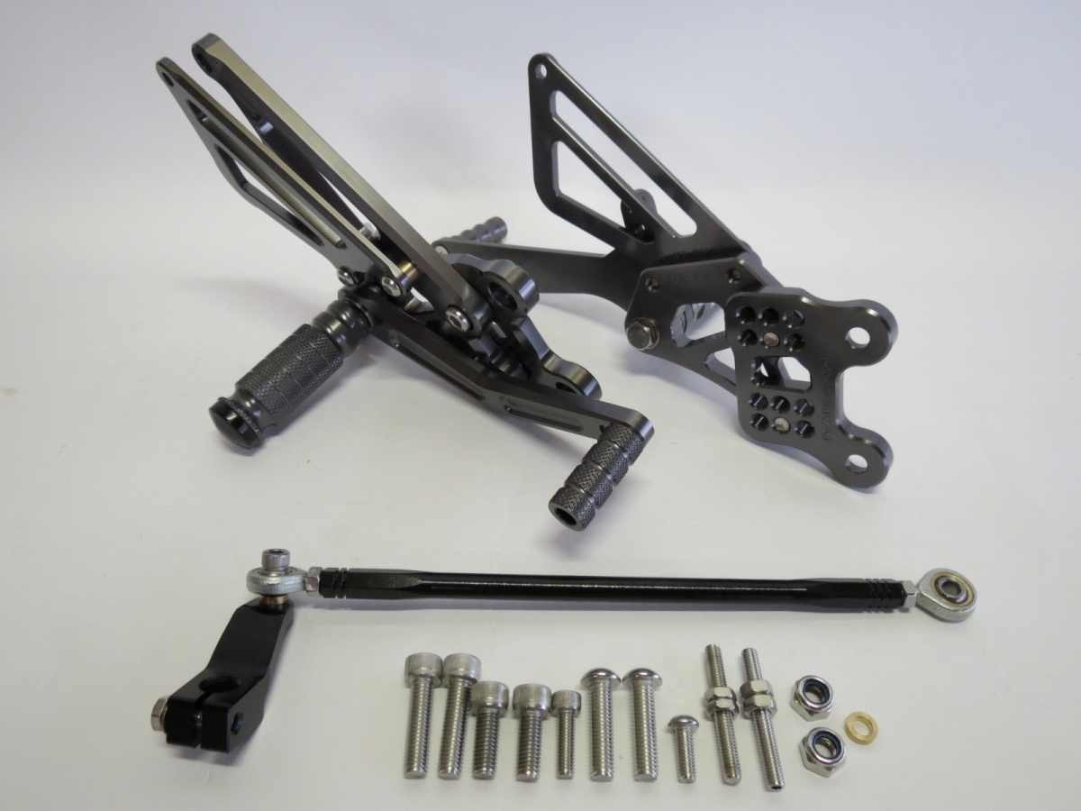 kawasaki Ninja ZX-12R 2000-2001 CNC 調整式 バックステップ 灰