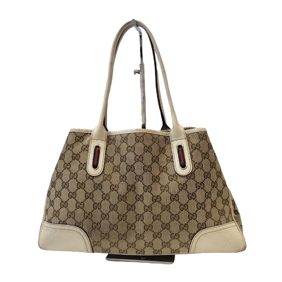 GUCCI グッチ プリンシー トートバッグ クリーム×ベージュ系 GUCCI プリンシー グッチ 肩掛 レザー GGツインズ