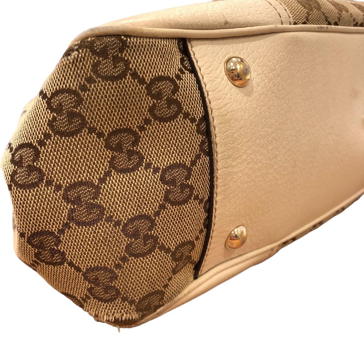 GUCCI グッチ プリンシー トートバッグ クリーム×ベージュ系 GUCCI プリンシー グッチ 肩掛 レザー GGツインズ