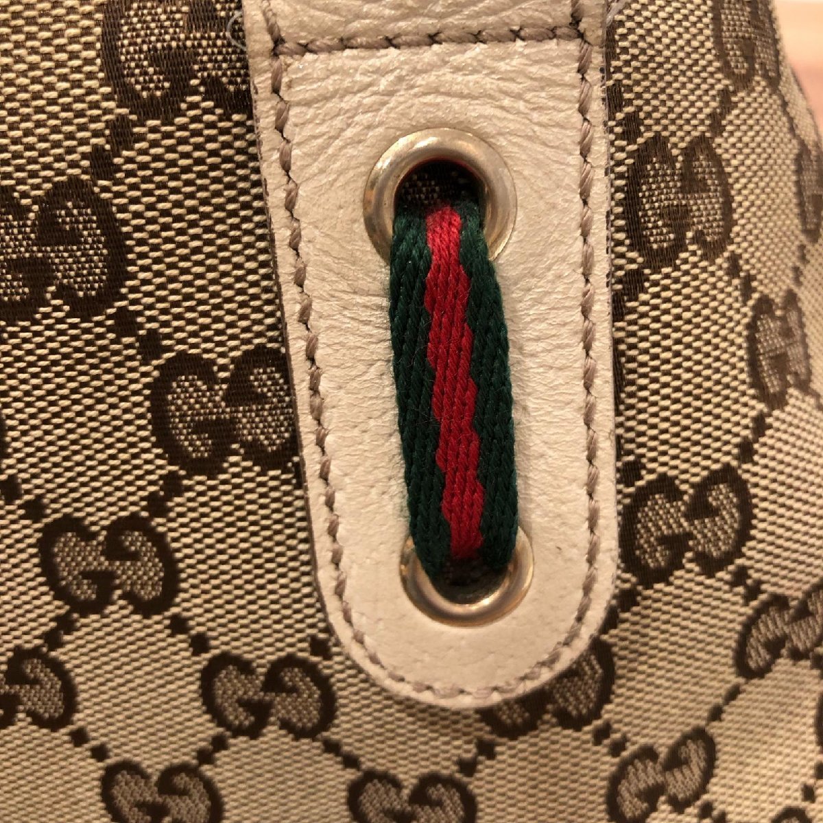 GUCCI グッチ プリンシー トートバッグ クリーム×ベージュ系 GUCCI プリンシー グッチ 肩掛 レザー GGツインズ