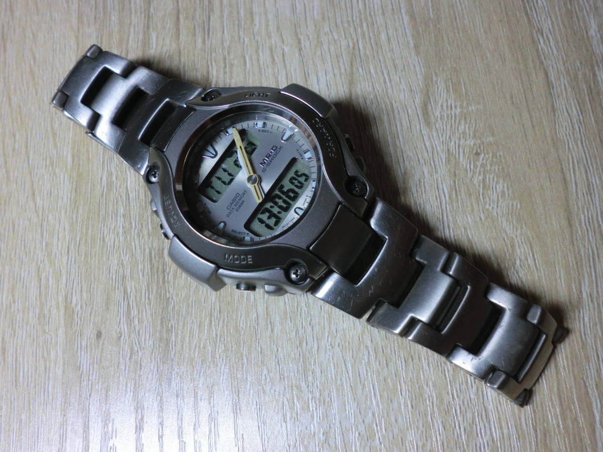 送料300円～ 難あり カシオ Gショック MRG-130T-1A チタン ミスター 
