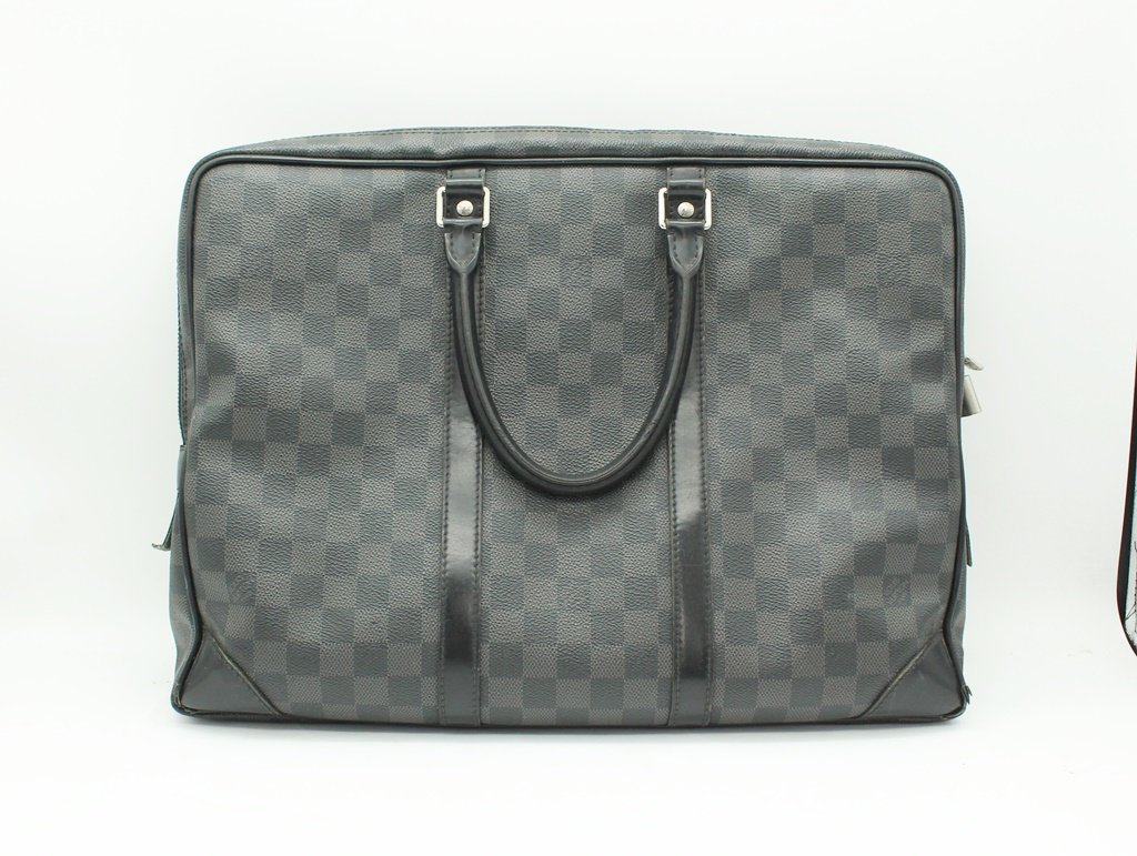 中古】LOUIS VUITTON ルイヴィトン ダミエ グラフィット ポルトドキュ 