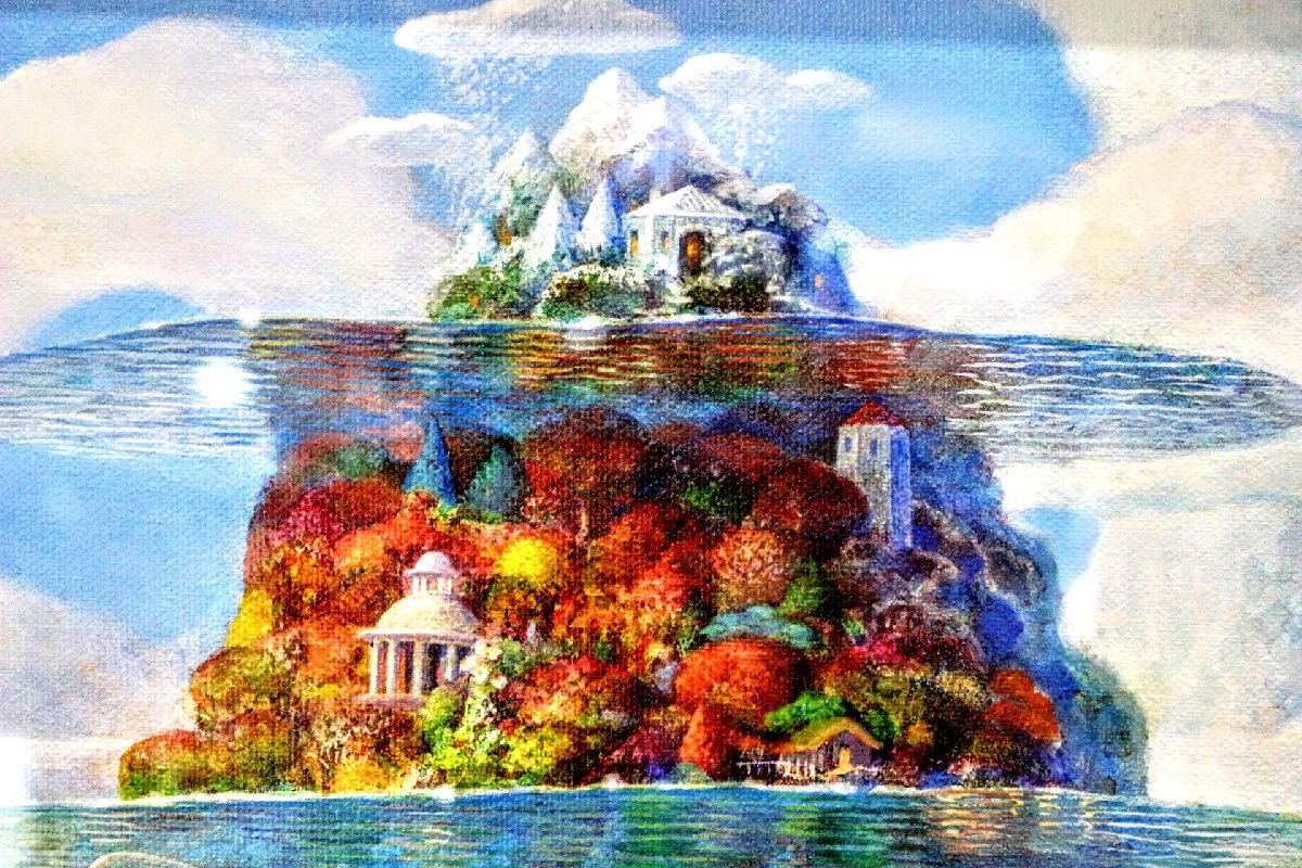 10/1まで【絵画美品 保証書あり】井上直久 多層海好天 10/1まで【絵画美品 保証書あり】井上直久 多層海好天