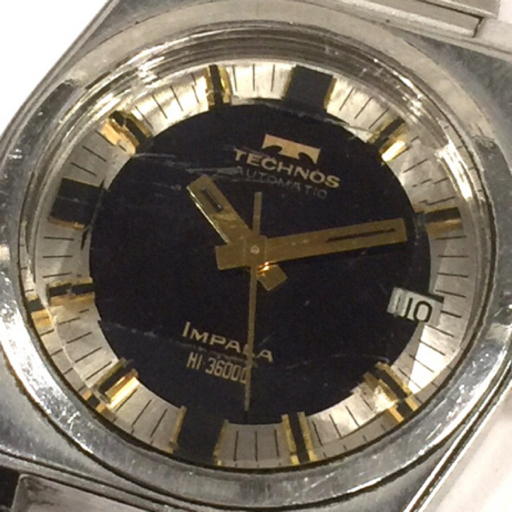 テクノス 腕時計 IMPALA HI-36000 ラウンド デイト カットガラス 自動 