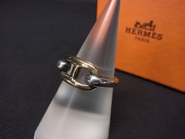 1円 □美品□ HERMES エルメス シェーヌダンクルコンビ 925×750 指輪