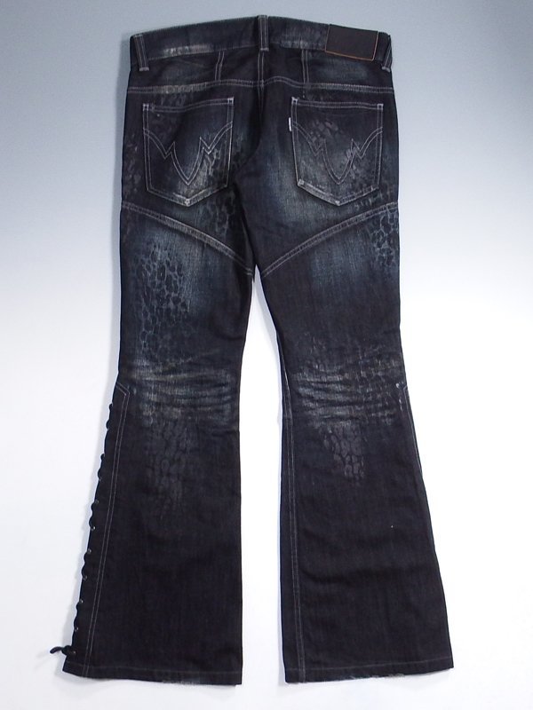 TORNADO &frasl; MART レオパードクリアフォイルスキニーデニム トルネードマート] MART∴ウーリーレオパードジャカードチェスターコート TORNADOMART トルネードマート レオパード フレア デニム パンツ ブーツカット M