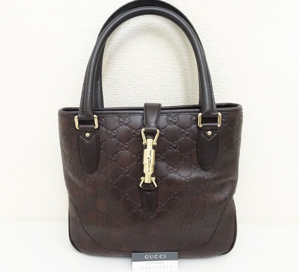 熊谷店【中古品】7-85 GUCCI グッチ レザー ハンドバッグ ブラウン 