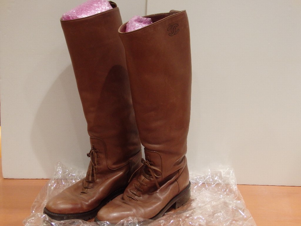 新品，人気SALE シャネル ラムスキン ロングブーツ ＃37 約23.5㎝(23.5cm)｜売買されたオークション情報、yahooの商品情報をアーカイブ公開 - オークファン 靴