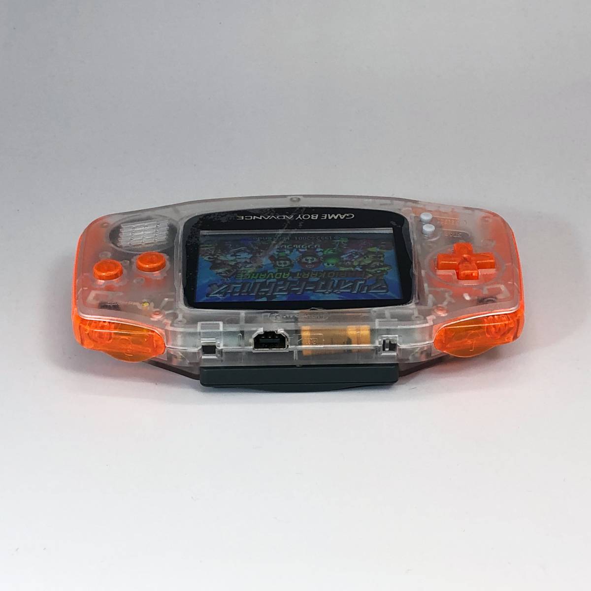 IPS v4 バックライト液晶搭載GBA本体 レストア品ゲームボーイアドバンス　クリアxクリアオレンジ