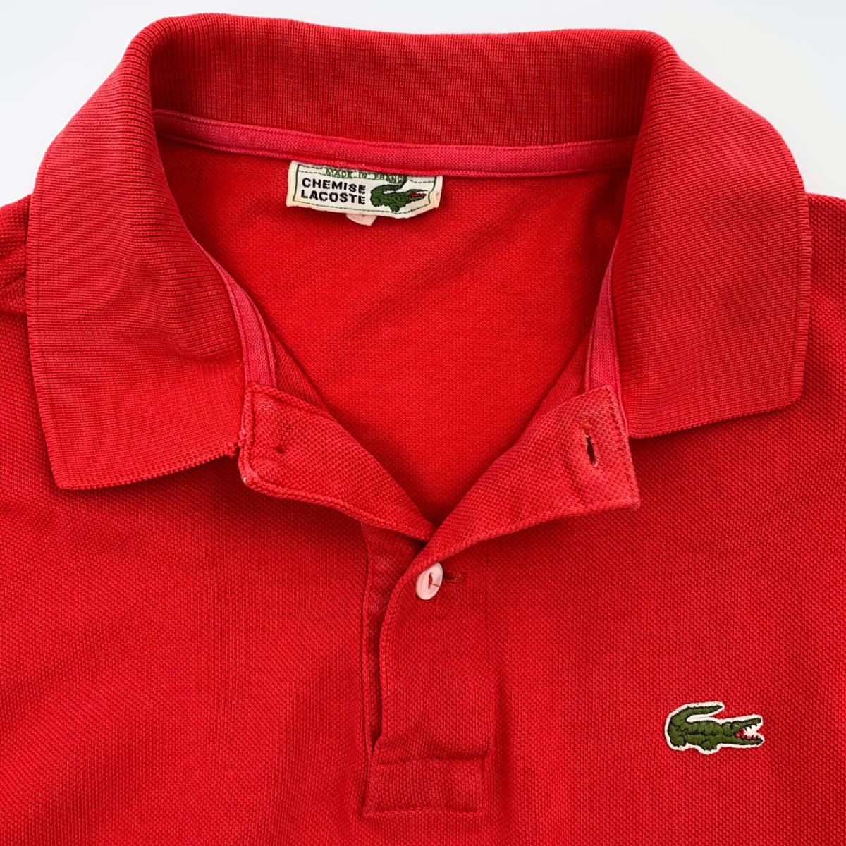 フランス製◇LACOSTE ラコステ ビンテージ 半袖 ポロシャツ 4 /赤 