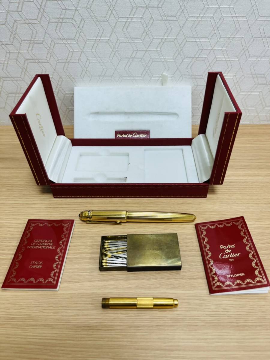 カルティエ　ゴールド万年筆 MIA2924】1円スタート Cartier カルティエ 万年筆 ゴールド ペン先18K