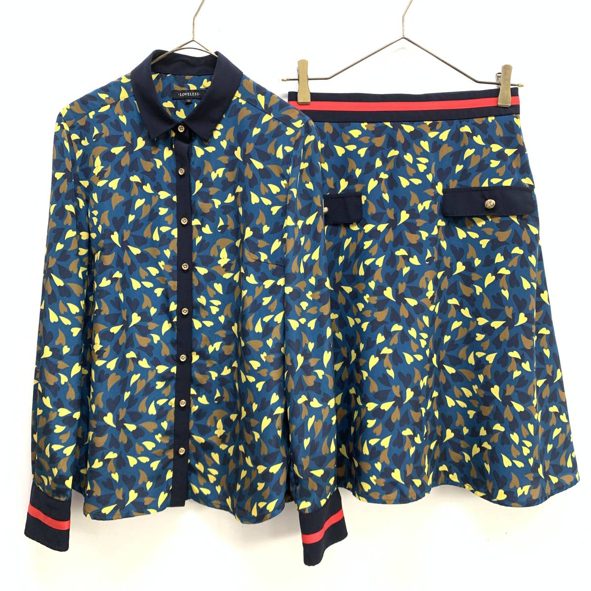 ☆LOVELESS ラブレス セットアップ 総柄 ハートプリント ☆LOVELESS ラブレス セットアップ 総柄 ハートプリント