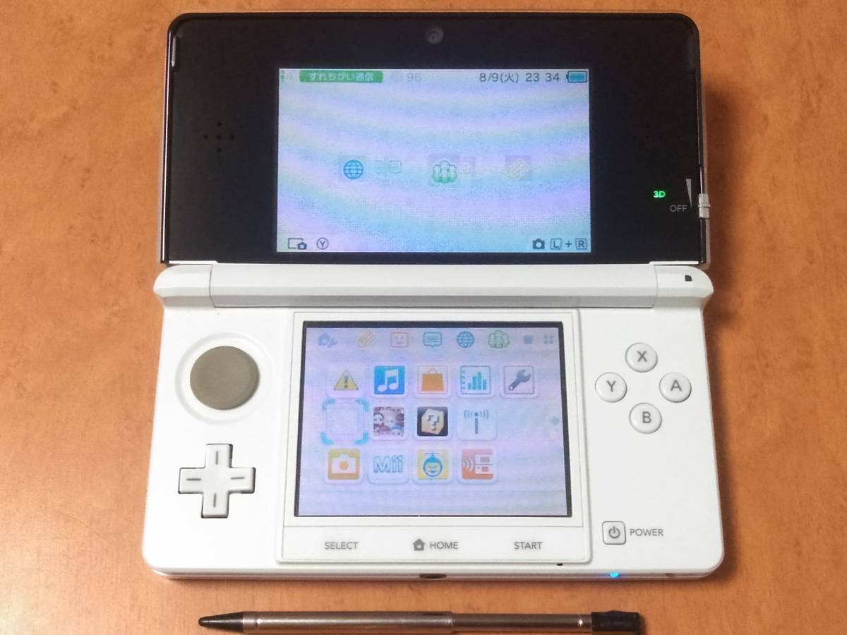 3DS アイスホワイト 中古 Ver11.2.0-4J 液晶面きれい ペン付 1円～送料  