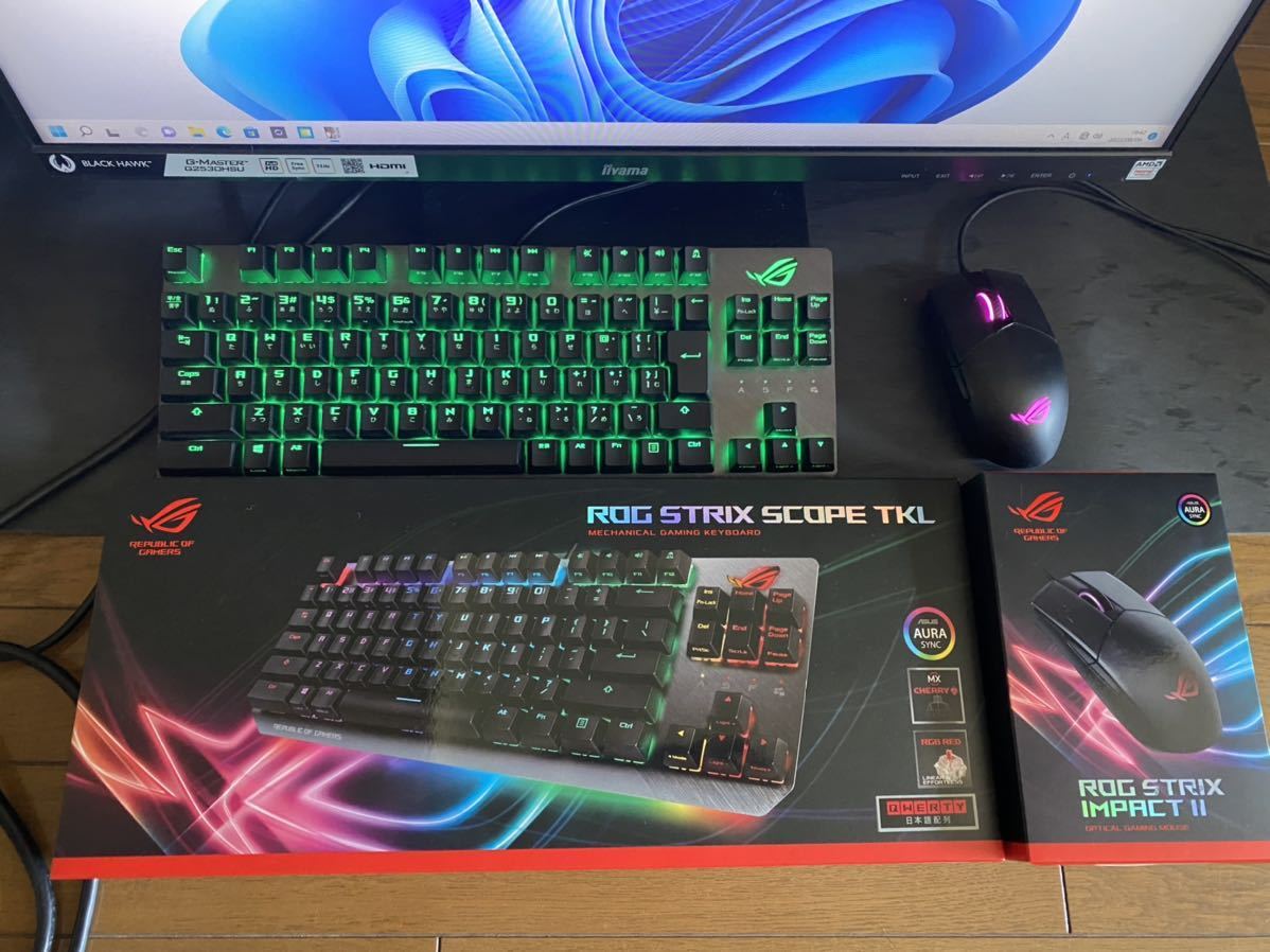 すぐ使える！】自作ゲーミングPC モニター、キーボード、マウスセット  