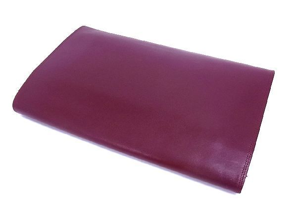 1円 ■美品■ Cartier カルティエ マストライン レザー クラッチバッグ セカンドバッグ 手持ち レディース メンズ ボルドー系 CA1697XN