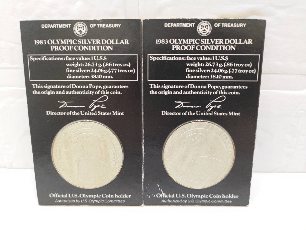 ♦︎1983年 ロサンゼルスオリンピック記念銀貨 プルーフ貨幣 銀 シルバー900 1983年 ロサンゼルスオリンピック 1ドル プルーフ 銀貨 .900 FINE