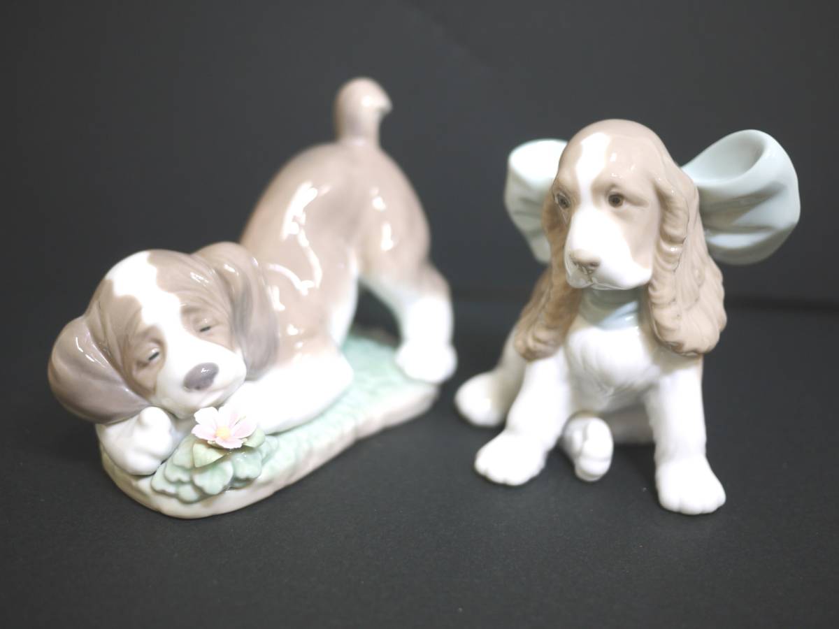 リヤドロ LLADRO NAO playing Puppies 陶器製 戯れる犬