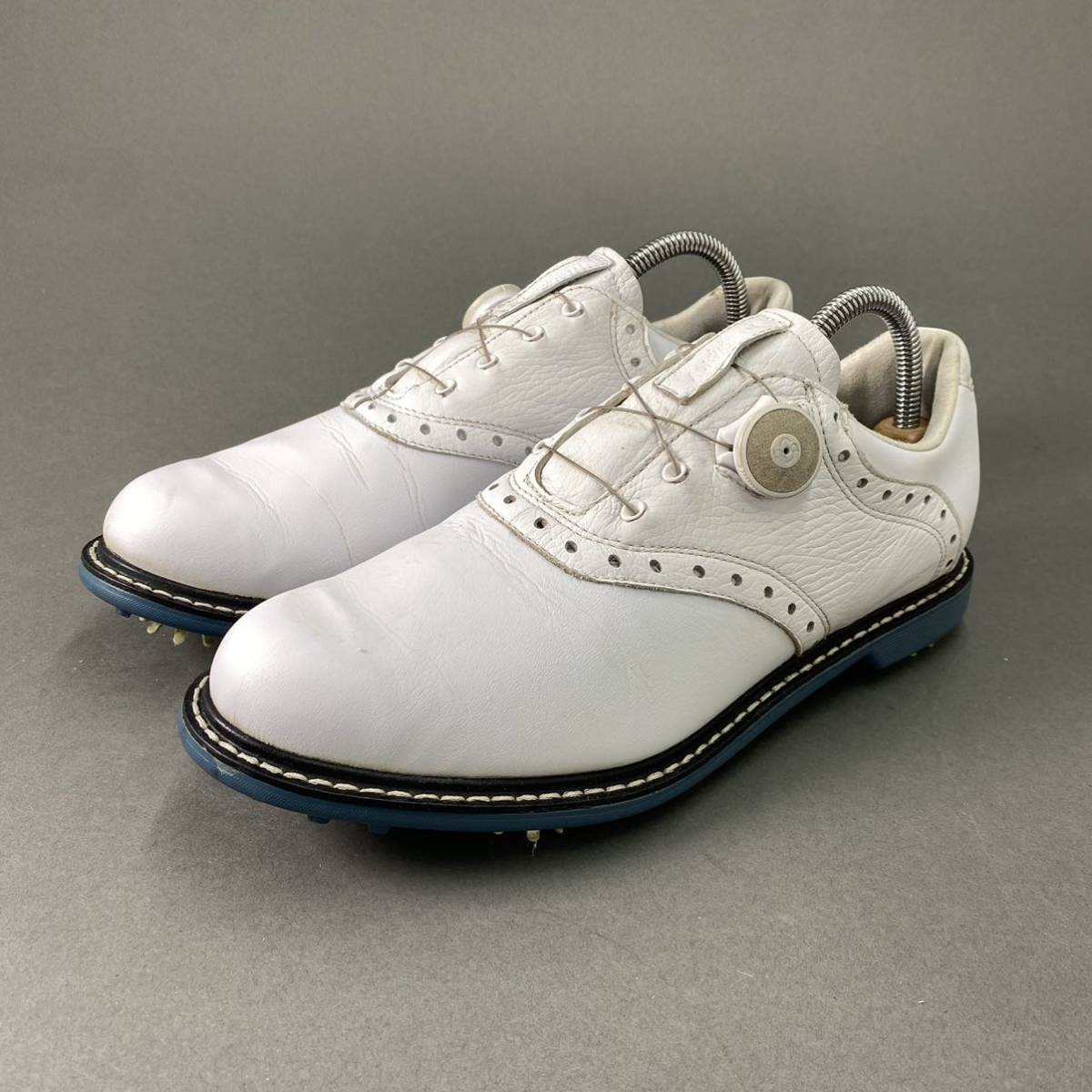 h17 ASHWORTH アシュワース ゴルフシューズ GOLF キングストンBoa ソフトスパイク ダイヤル式 ホワイト×ブルー 25