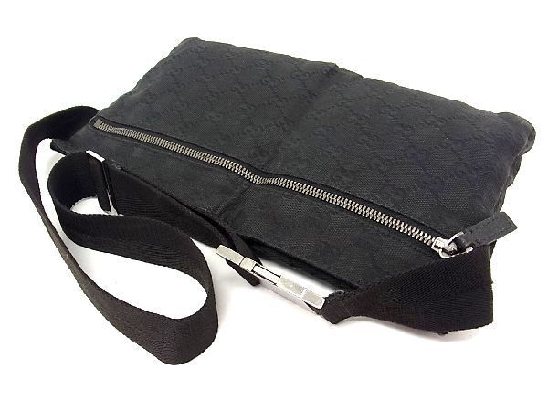 1円 GUCCI グッチ 28566 002058 GGキャンバス×レザー ウエストバッグ  