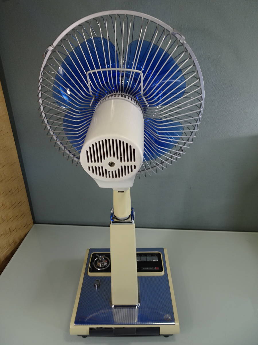 東芝扇風機 H-30PH 青羽根 羽幅30cm 4枚羽根 昭和レトロ家電 中古