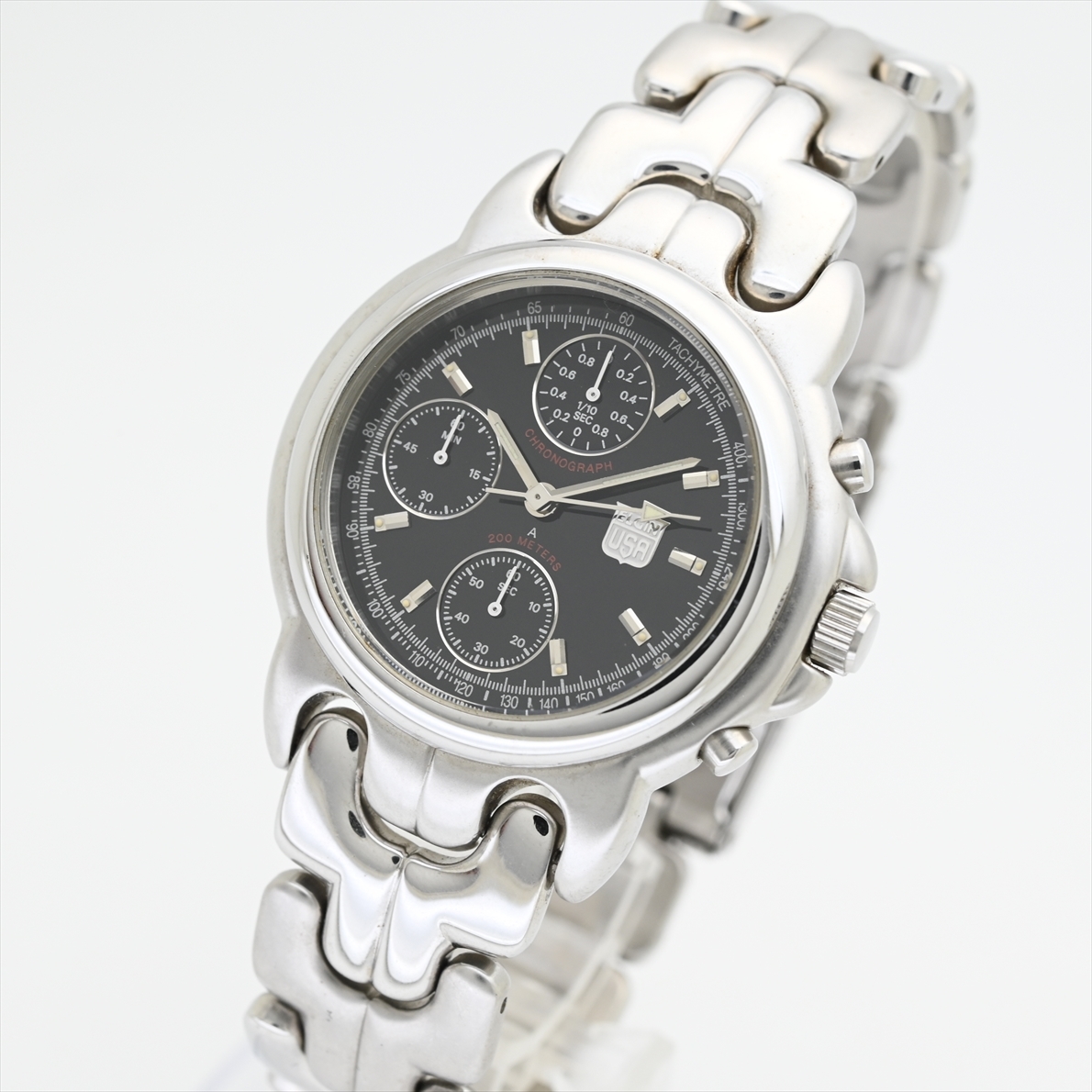 エルジン/ELGIN○200m防水 ねじ込み式リューズ クロノグラフ 電池交換 