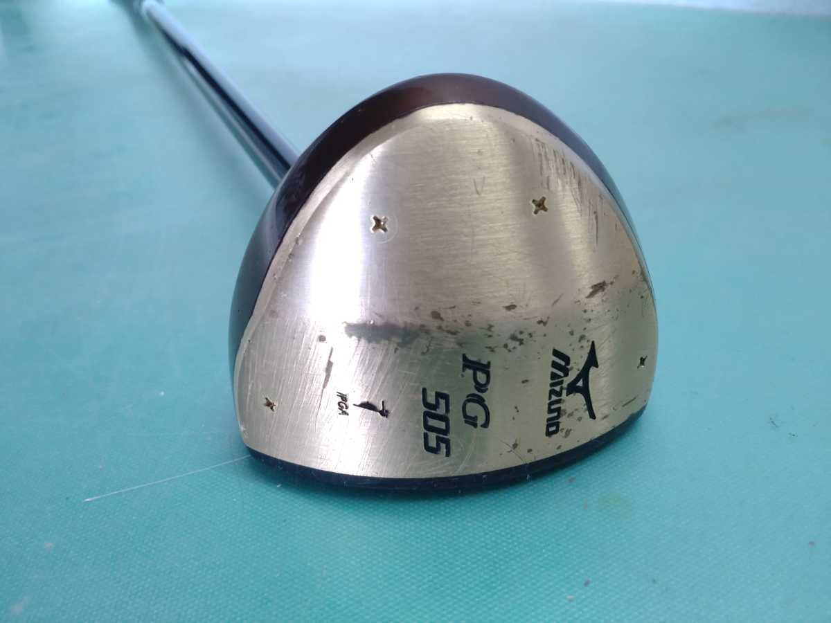 ● Q パークゴルフクラブ MIZUNO ミズノPG-505 EXSAR CARBON SHAFT 右打ち用 850mm ソフトケース ボール 付 わりと 美品 ③