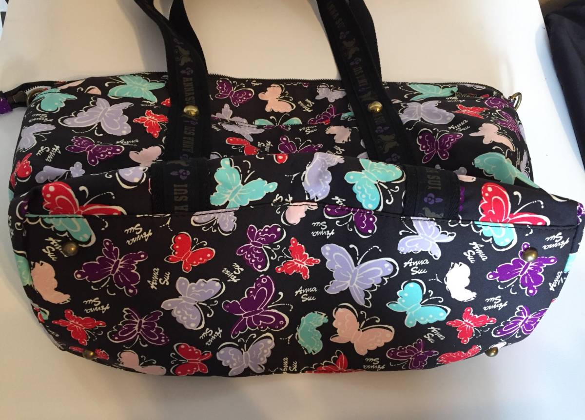 ☆ANNA SUI☆アナスイ☆ボストンバッグ☆ショルダー☆ポーチ付き☆蝶 
