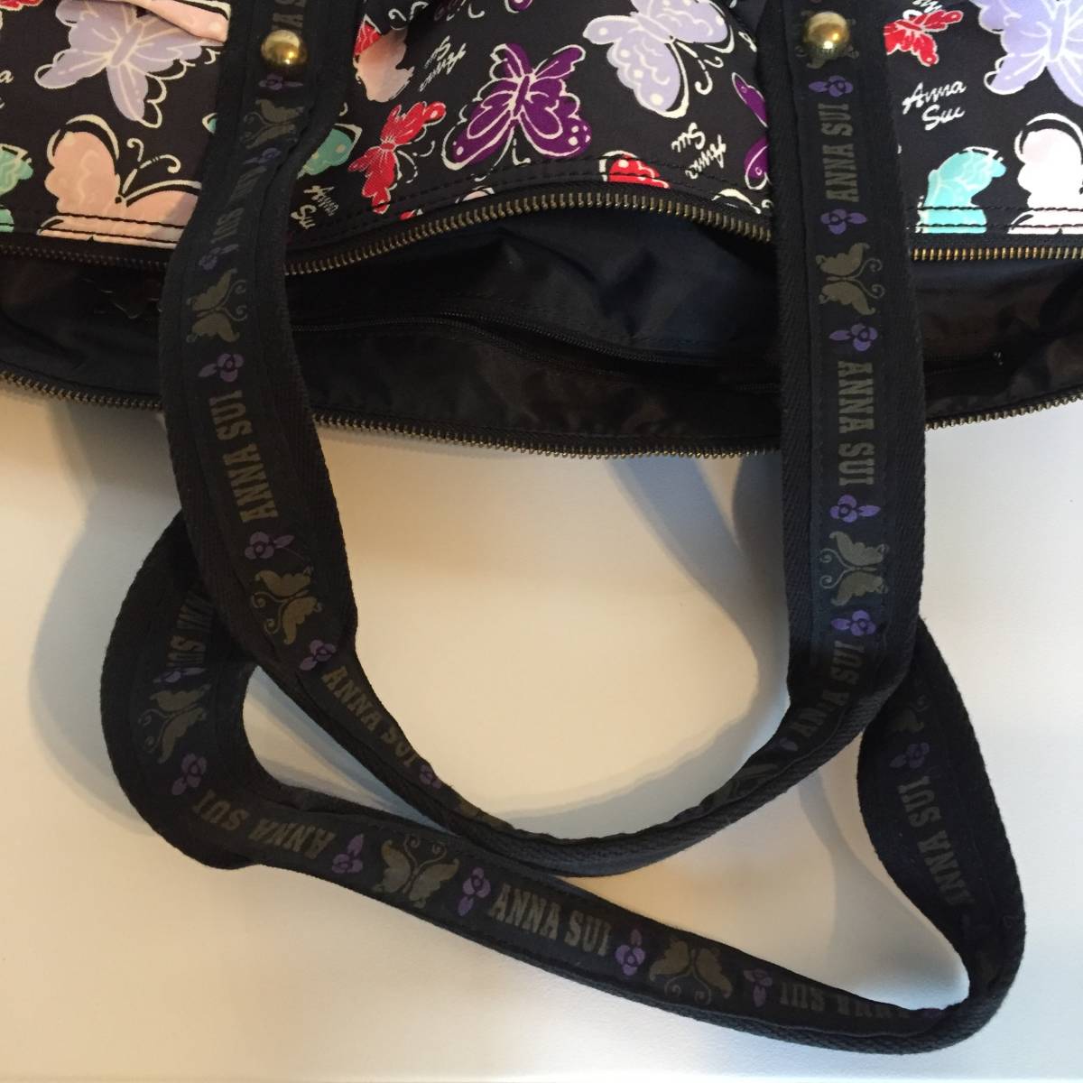 ☆ANNA SUI☆アナスイ☆ボストンバッグ☆ショルダー☆ポーチ付き☆蝶 