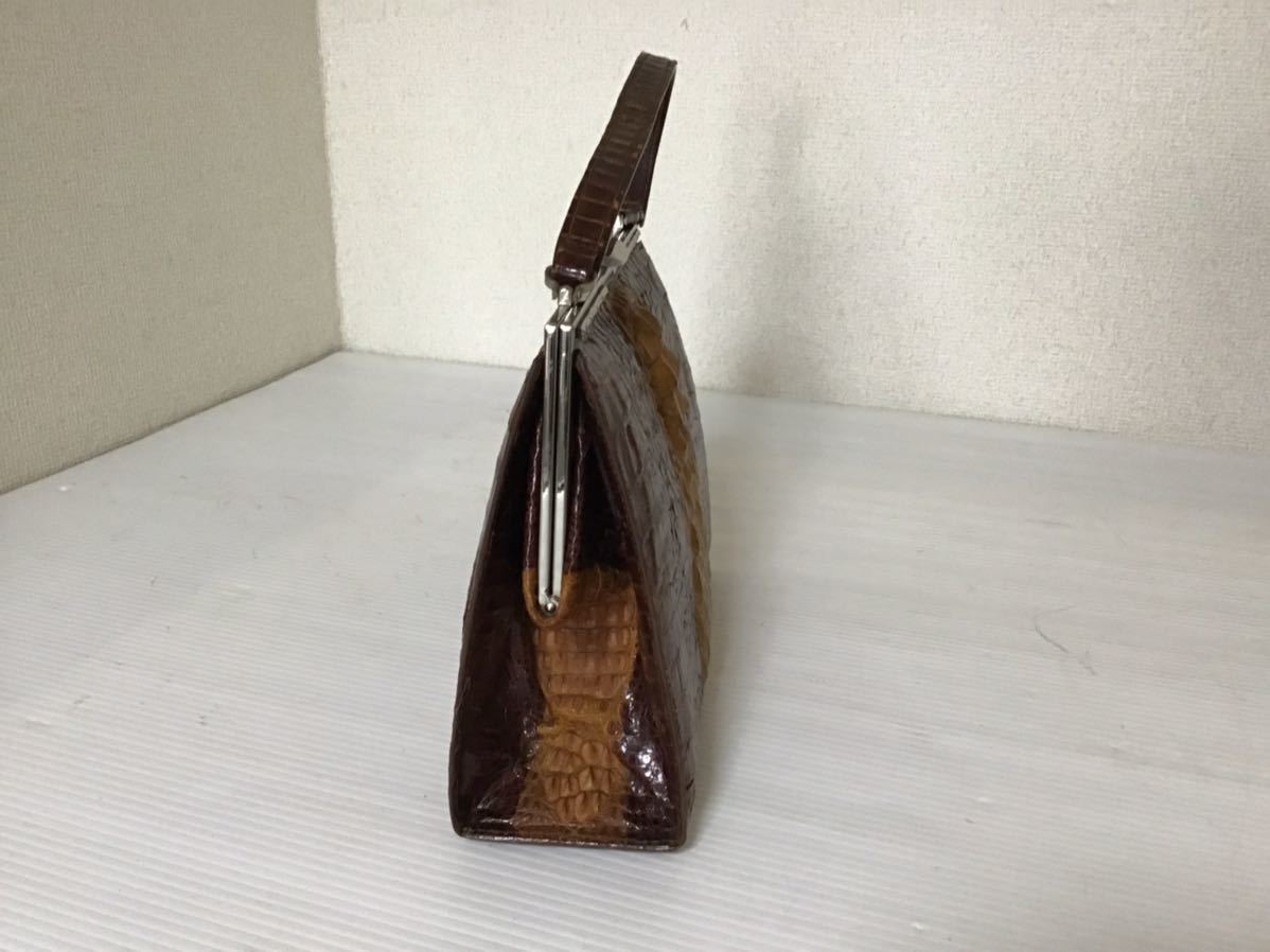 革　ハンドバッグ　3点セット　クロコダイル　FLORES BAGS(フローレンスバッグ) テトラバッグ　フォーマル　カービング