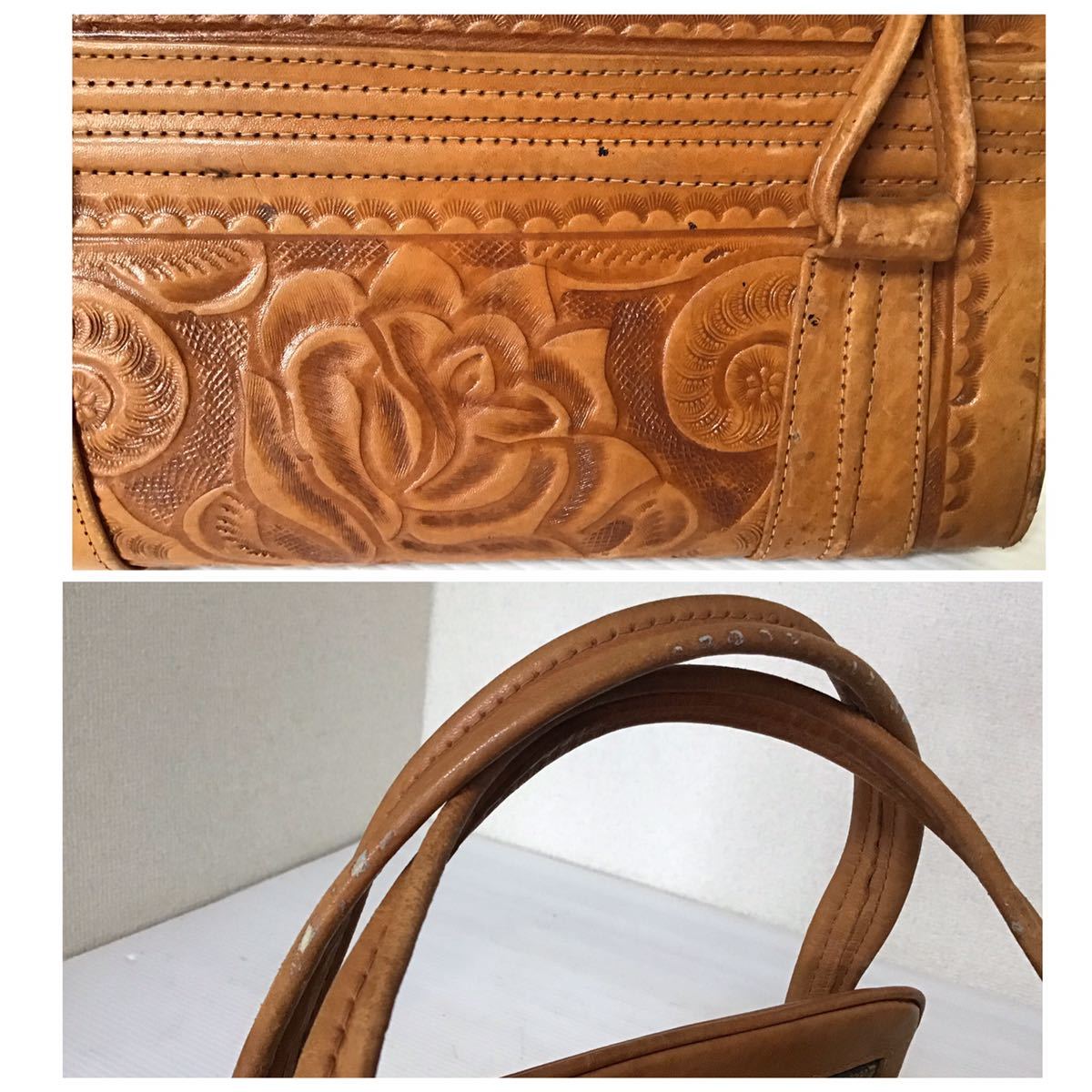 革　ハンドバッグ　3点セット　クロコダイル　FLORES BAGS(フローレンスバッグ) テトラバッグ　フォーマル　カービング